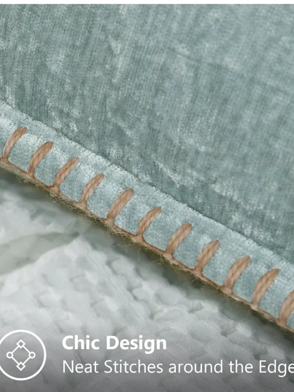 Chenille Square Throw Pillow Covers in Aqua Haze Set Of 2 Large 26x26